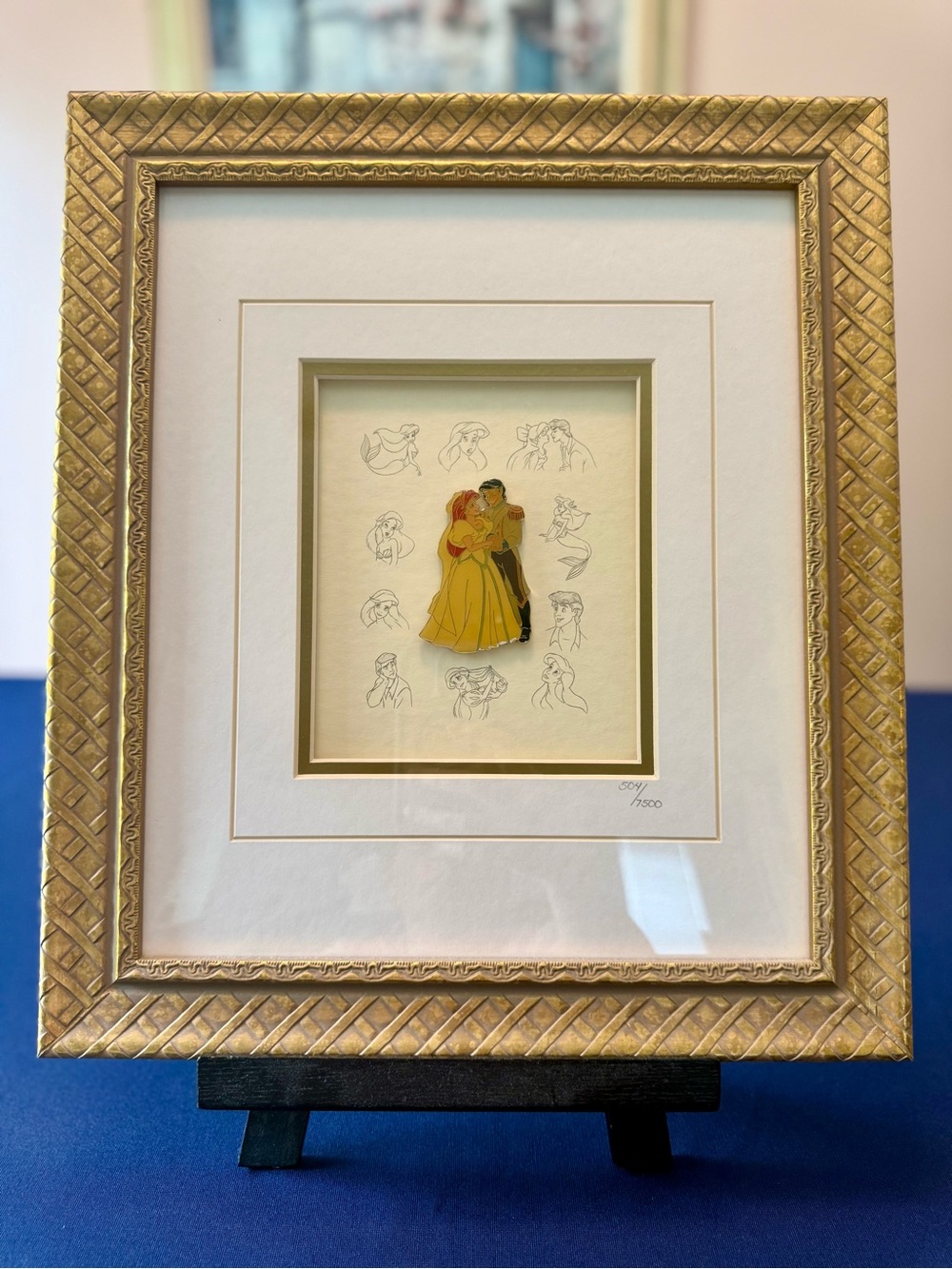Disney The Little Mermaid Ariel & Prince Eric Framed LE Pin Art #504/7500